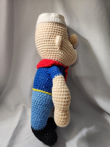 Popeye Doll Vintage Homemade Plush Hand Crocheted - Picture 12 of 22