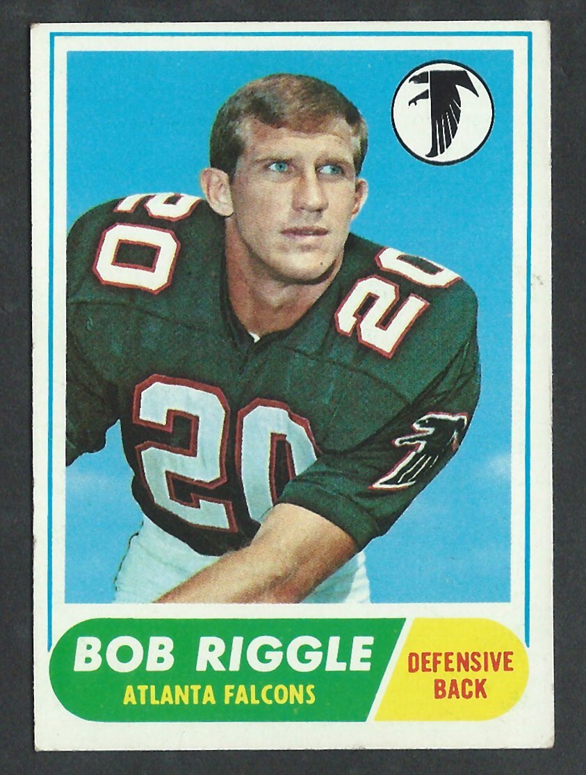 1968 Topps #73 BOB RIGGLE Atlanta Falcons ROOKIE - Very Clean Crease Free Card 2