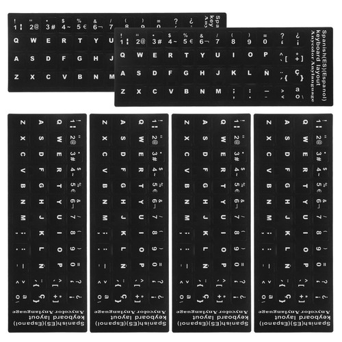 12 Blatt spanische Tastaturaufkleber für Laptop-Tastaturen mit weißer - Bild 5 von 8
