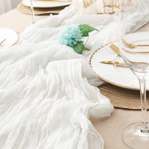 Table Setting,Gauze Table Runner,Semi-Sheer Personalize Dinner Tablecloth - Picture 25 of 40