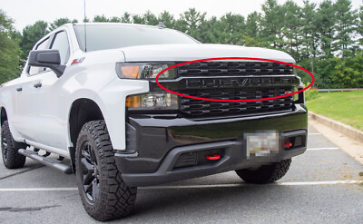 #ad 2019 2022 front grille letter inserts Fit Silverado 1500 Custom Gloss Black $35.98
