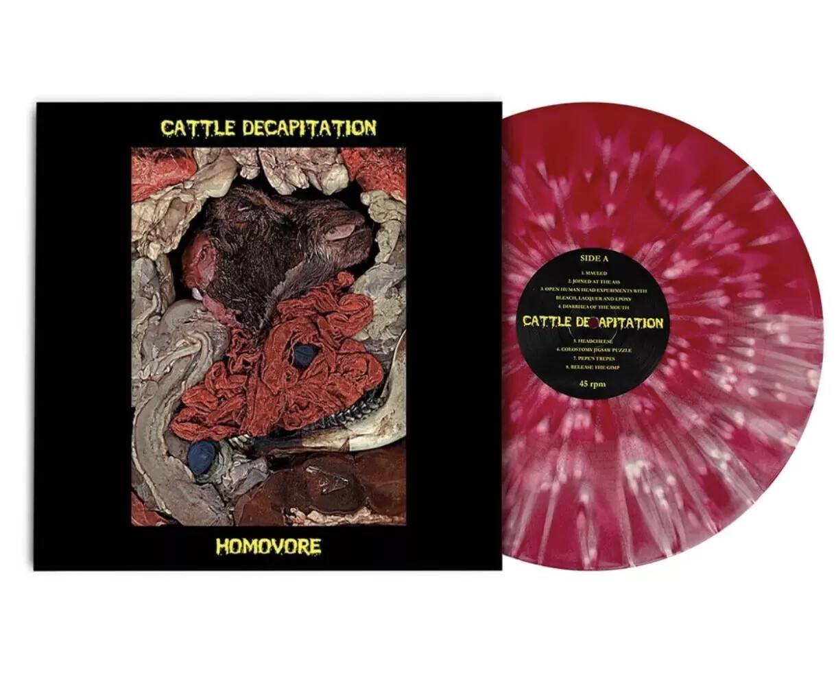 Обезглавливание крупного рогатого скота - Виниловая пластинка КРАСНОГО цвета с брызгами - НОВАЯ И ЗАПЕЧАТАННАЯ!!