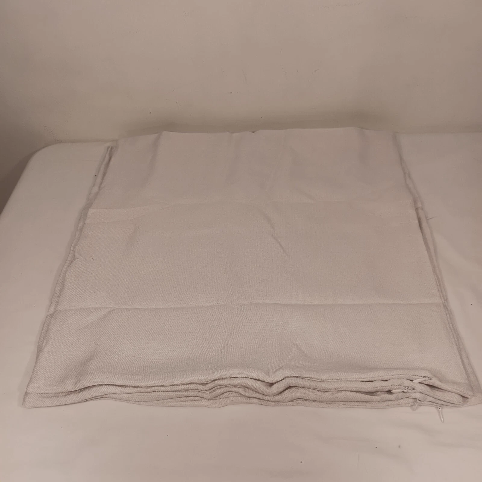 New 4 Deconovo Faux Linen 19.5x19.5 Zippered Throw Pillow Covers Light Gray