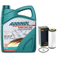 MotoröL Set 5W-40 Addinol 5 Liter + ÖLfilter Sh 420 L FüR Audi Seat Skoda Vw 1.9