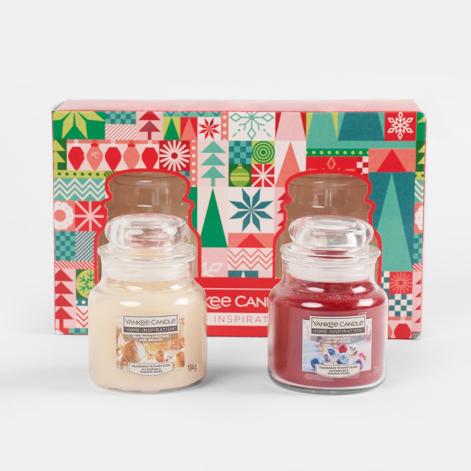 Yankee Candle Scented Fragrance 2 Pack Xmas Gift Set Jar Christmas Wax