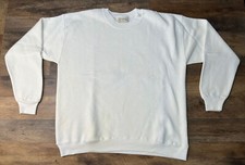 Vintage MADE IN USA Heavyweight Riders Pullover Blank White Sweatshirt Sz XL