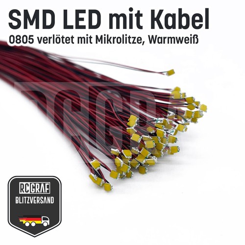 5-100pcs SMD LED 0402 0603 0805 1206 30cm Micro-lit soudé modèle miniature - Photo 27/39