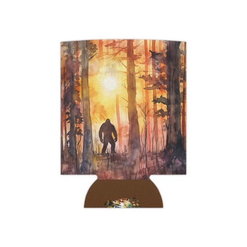 Bigfoot in the Woods (Watercolor, Sunset Style) Can Cooler - Picture 4 of 9