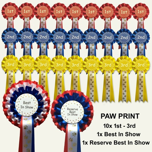 Dog Show Rosettes 10 sets 1st3rd 1 Tier + Best In Show + Res Best In Show eBay