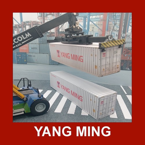 Contenedores de envío Yang Ming de carga ferroviaria calibre 1:87 HO X 4 lisos y pre-weath - Imagen 1 de 12
