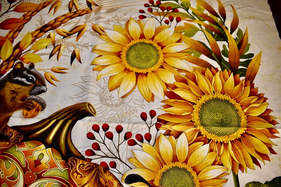 Panel de calabaza - Panel de tela de algodón Autumn Fields 36 pulgadas X 45 pulgadas  Foto 4 de 4