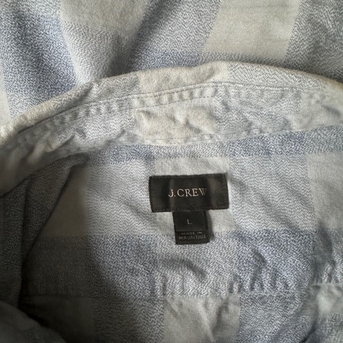 Mens J. Crew Shirt size L Blue Plaid Long Sleeve Button Down Pockets - Picture 5 of 5