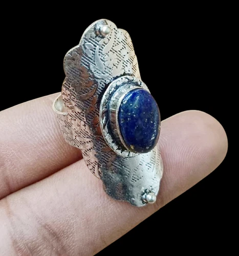 Buy Natural Lapis Lazuli Gemstone 925 Sterling Silver Plated Exotic Ring Jewelry