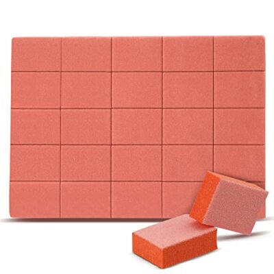 25 pcs of Premium Orange Mini 2 Sided Nails Buffer Blocks- Grits 80/100/150/180