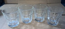 Set Of 4 Libbey Duratuff On Rocks Whiskey Glasses 4” Tall 10 Oz Flat Bottom