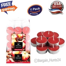 30Count Apple Cinnamon Tealight Candles Highly Scented Bulk 2.5 Hours Burn Time