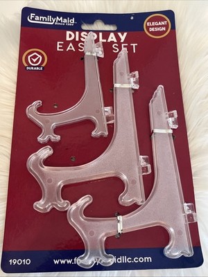Acrylic Plate Holder 3pc Display Easel Photo Frames Plaques School Office 19090.