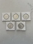 1963-D Franklin Half Dollar Lot of 5 Circulated Silver Coins Denver Mint
