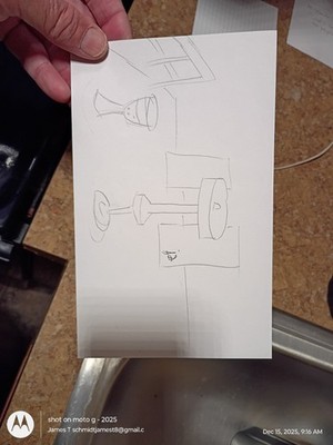 A Small Sketch, Quickly Sketched Before Doing Errands. JS Initialed.  Autograph.