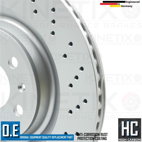 FOR AUDI S4 S5 S6 S7 S8 SQ7 SQ8 Q5 SQ5 DRILLED REAR BRAKE DISCS PAIR 330mm - Imagen 7 de 10