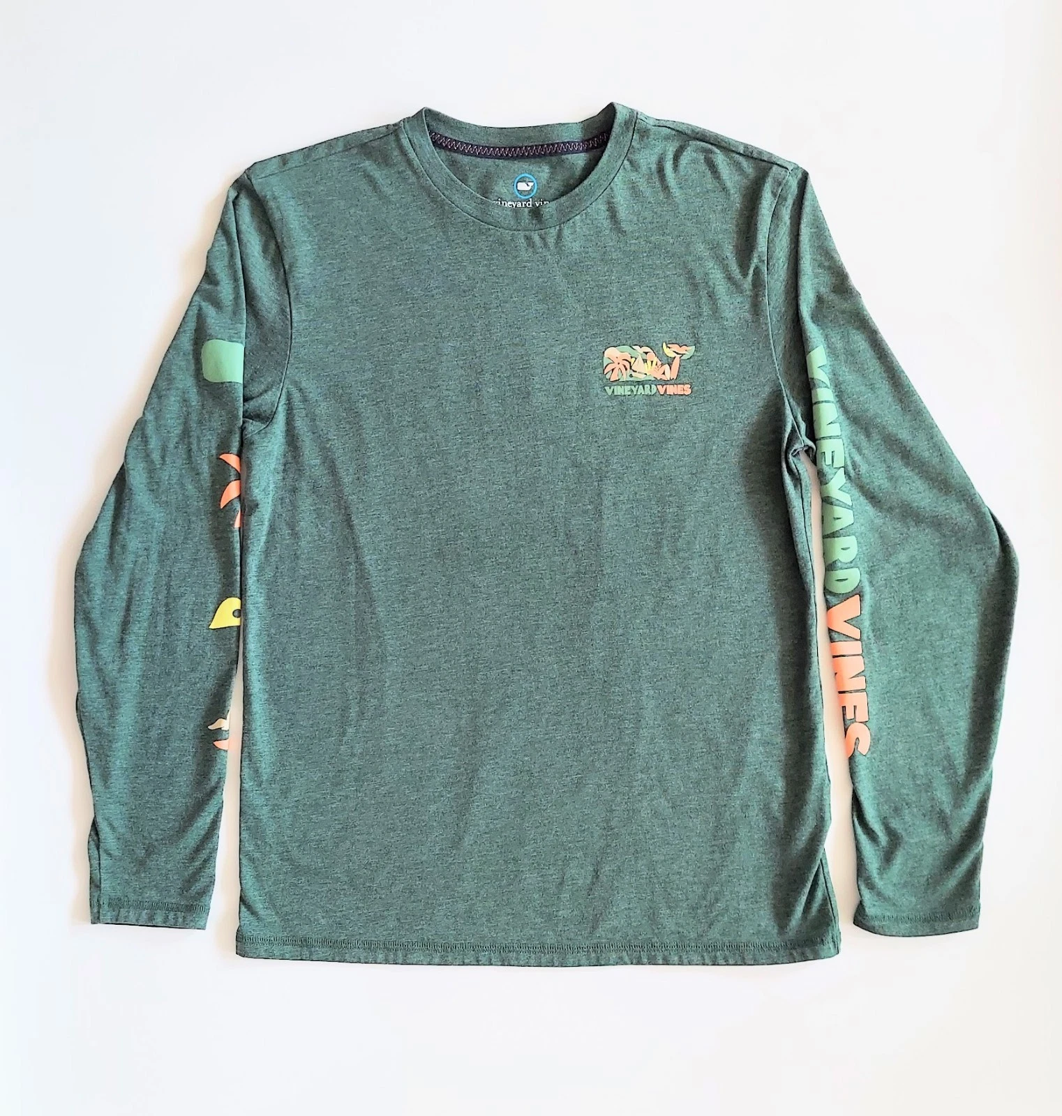 Vineyard Vines Long Sleeve Dunes Shirt Mens Medium Green