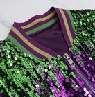 Mavikim Women's Mardi Gras Harlequin Tri-Color Sequin Bomber Jacket Size Large — photo 7