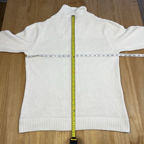 Calvin Klein Men’s Shawl Collar Cable Knit Sweater Cream L Cotton Blend - Picture 4 of 11