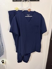 Men  s Allura by Cherokee Navy Blue Scrub Set V-Neck Size XL