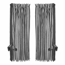 Grey Black Cab Privacy Curtain Set of 2 for Volvo Lorry Front Side 200/105cm