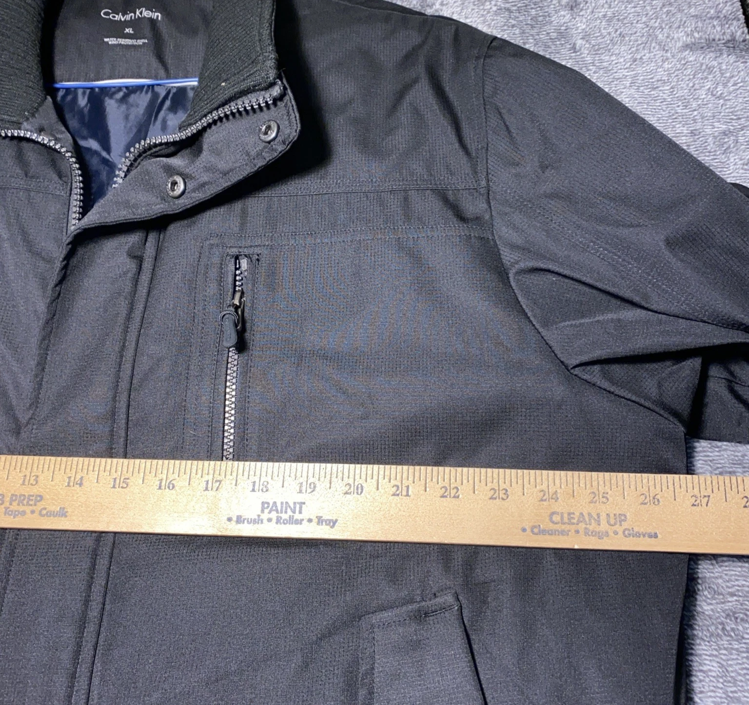 Calvin Klein Men's Black Classic Ripstop Bomber Coat Jacket Size XL image 8