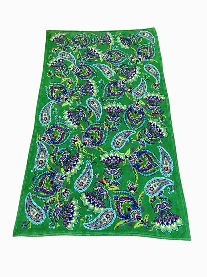 RARA Manta Retirada Vera Bradley Verde Esmeralda Diseño Remolino 50” X 80” Foto 2 de 3