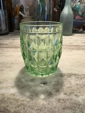 Jeanette Windsor Diamond Tumbler 3” Beautiful Green