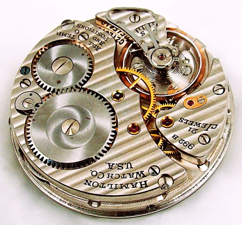 16s Hamilton Model 992B Railroad 21 Jewels Open Face Movement, Great Runner - Bild 2 von 4