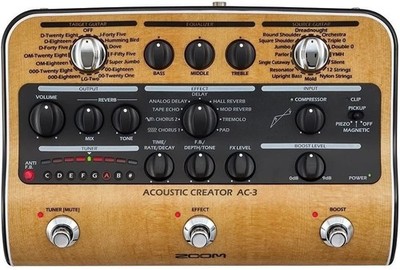 Zoom AC-3 Acoustic Creator, Acoustic DI with Tone Restoration, Acoustic...