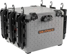 YakAttack BlackPak Pro 16" x 16" Fishing Crate W/ 6 Rod Holders - Grey