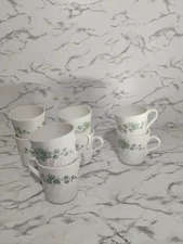 Corning Ware Corelle Callaway Ivy Pattern Swirl Coffee Tea Cups Mugs Set Of 8