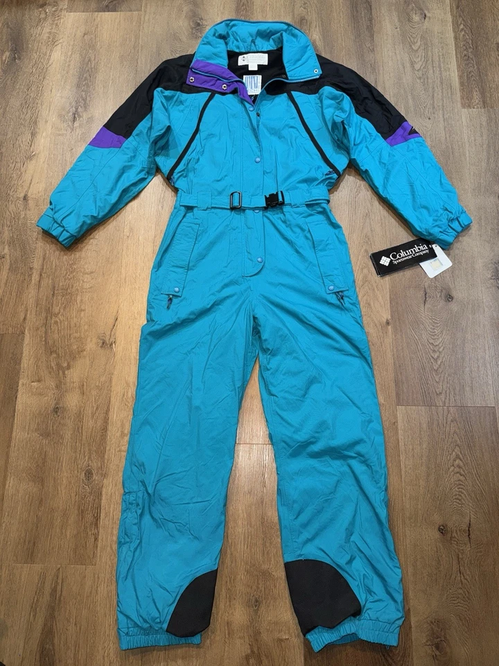 Columbia Ski Suit Womens One Piece Snowsuit Snow Bib Waterproof Vtg NOS Large - Image 2 of 4