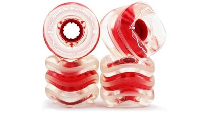 Shark Wheel 60mm 78a Skateboard Wheels, Clear with Red Hub