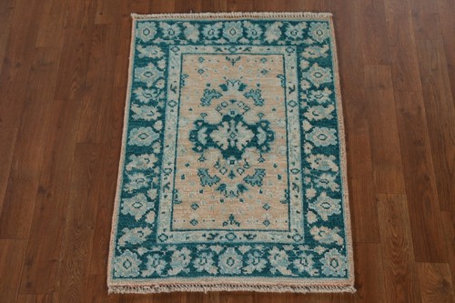 Handmade Oushak Oriental Rug 2x3 Turkish Carpet Vegetable Dye Wool Small Accent - Picture 3 of 12