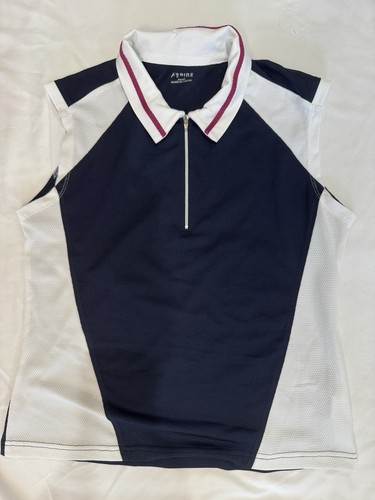 Aspire Tennis Skort Set S Donna Blu Navy Bianco Gonna Top Collo 2 pz Vgt Y2K - Foto 2 di 10