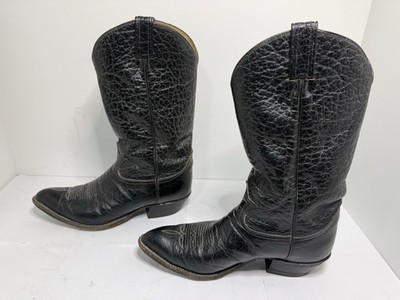Vintage Tony Lama Gold Label Black Leather Western Cowboy Boots Men's Size 10 EE