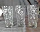 Anchor Hocking Lido Milano Crinkle Vintage Glasses in Clear 6-3/8" Set of 3
