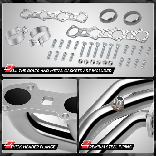 Stainless Steel 4-1 Long Tube Exhaust Headers for Ford F-150 5.4L V8 1999-2003 - Picture 6 of 7