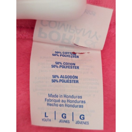 Port & Company Youth Hoodie Size L Core Fleece Pink Hooded Sweatshirt - Picture 6 of 14