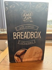 Dolce Mare Bread Bin Box with Bamboo Cutting Board Lid cream/white box damage 