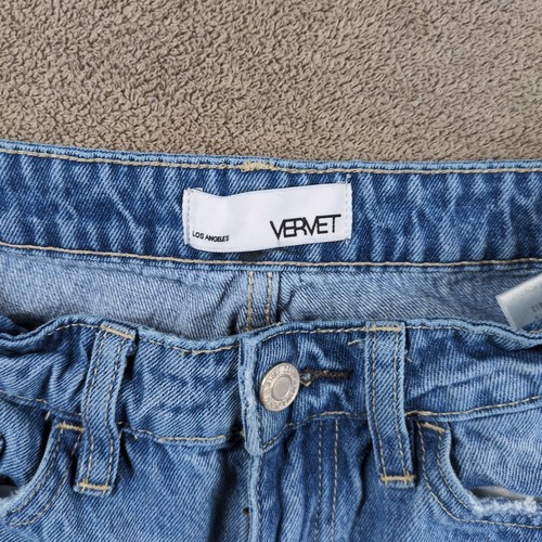 Vervet Mom Jeans Damen 26 Blau Denim Baumwolle High Rise Distressed Ausgefranster Saum - Bild 11 von 13