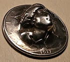 1917 USA 50c pop out Repousse .900 Silver Walking Liberty Half Dollar  coin