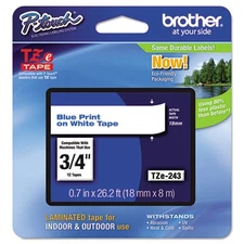 Brother International TZE243 Tze Standard Adhesive Laminated Labeling Tape, 0.7"