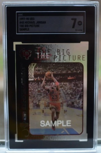 Michael Jordan basketball card SGC 7 NM  1997 UD3 Big Picture "SAMPLE" Promo SP