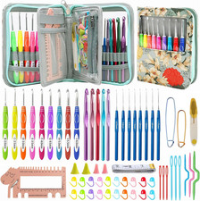 Dasonwin 60-Piece Ergonomic Crochet Hooks Set with Travel Case - Aluminum Croche